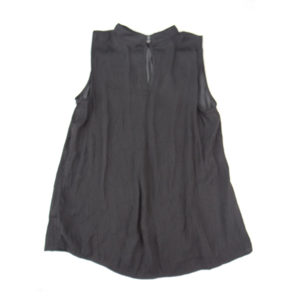 Joie Black Silk Blend Mock‎ Neck Pleated Sleeveless Blouse XS 3245